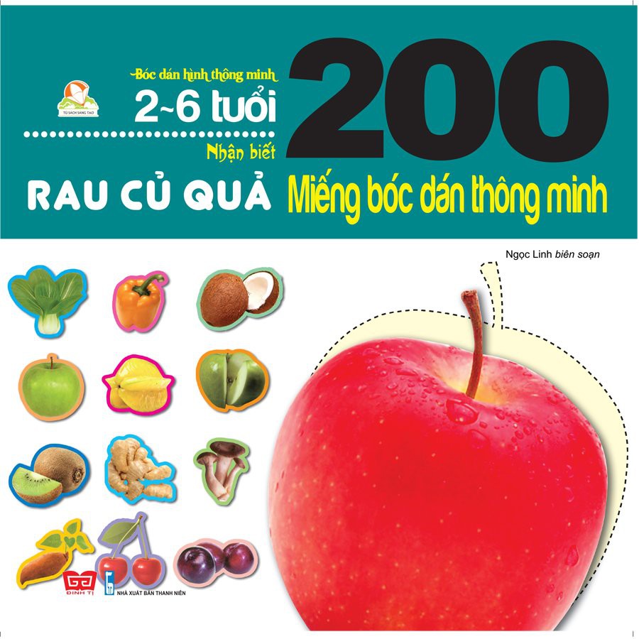 Sách - 200 Miếng Bóc Dán Thông Minh - Nhận Biết Rau Củ Quả