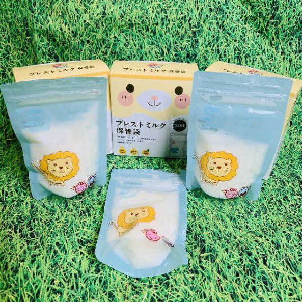 Hộp 30 túi trữ sữa mẹ Sami công nghệ Nhật bản 100ml màu xanh kute