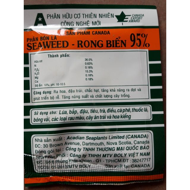 Phân bón lá rong biển