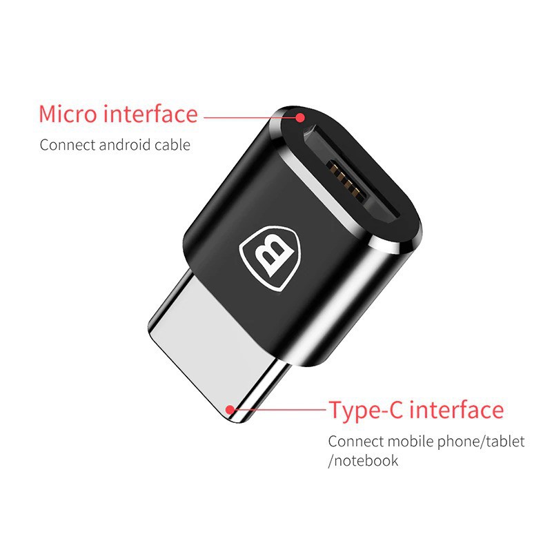 Đầu Chuyển Micro USB Sang USB Type C 2.4 Baseus