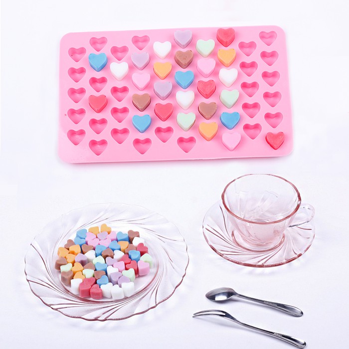Khuôn silicon 55 viên trái tim nhỏ xinh