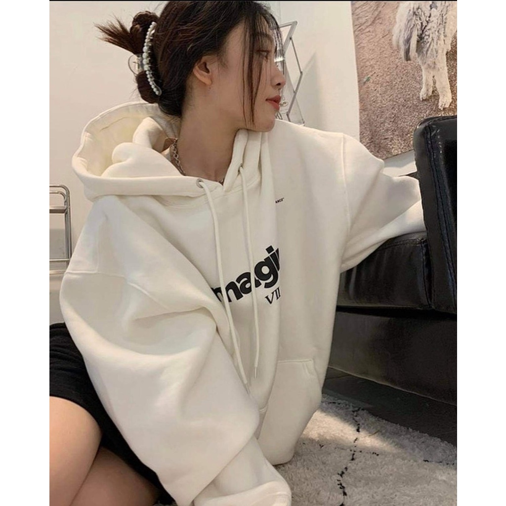 Hoodie nữ 🌸 Áo khoác hoodie imagine nam nữ unisex tay bồng foem rộng màu trắng cá tính HOLA | BigBuy360 - bigbuy360.vn