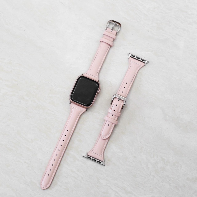 Dây da hồng bản nhỏ cực xinh dành cho applewatch