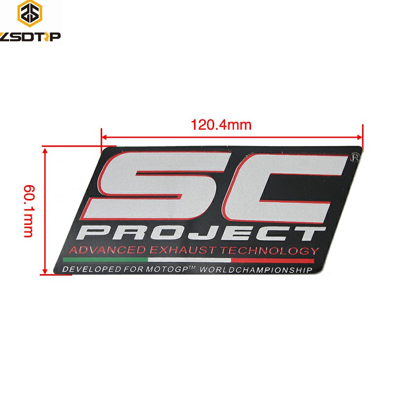 ZSDTRP SC PROJECT 1PC Exhaust Heat Proof Resistant Sticker Decal Motorcycle Bike