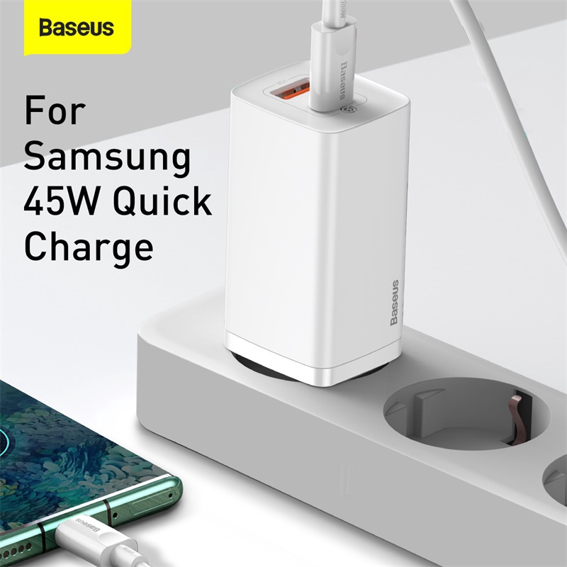 Bộ sạc nhanh USB Baseus 65W GaN2 4.0 3.0 hỗ trợ SCP siêu tăng áp cho iPhone 11 Pro Max iPad Pro Macbook Pro Xiaomi Samsung Huawei