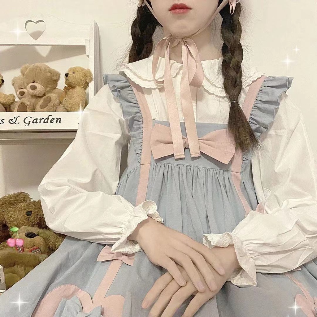 Đầm Lolita Dáng Rộng Chất Liệu Mềm Mại Dễ Thương Xinh Xắn Cho Bé