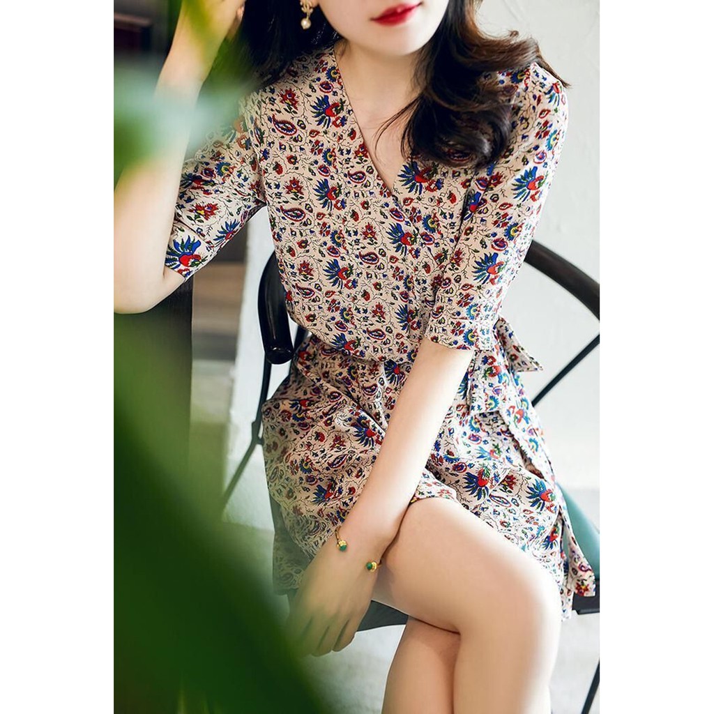 Jumpsuit voan cổ chữ v in họa tiết đáng yêu thanh lịch cho nữ | BigBuy360 - bigbuy360.vn