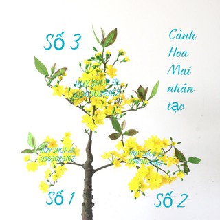 Hoa trang trí ngày tết - Cành HOA MAI VÀNG vải cao cấp SỐ 1 SỐ 2 SỐ 3