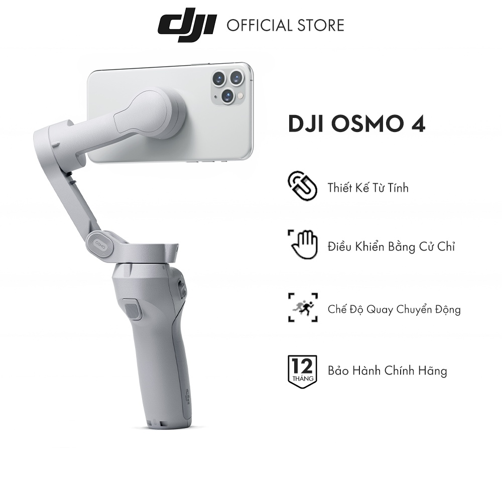 Tay cầm gimbal DJI Osmo Mobile 4 Combo chống rung điện thoại - Hàng chính hãng - Bảo hành 12 tháng