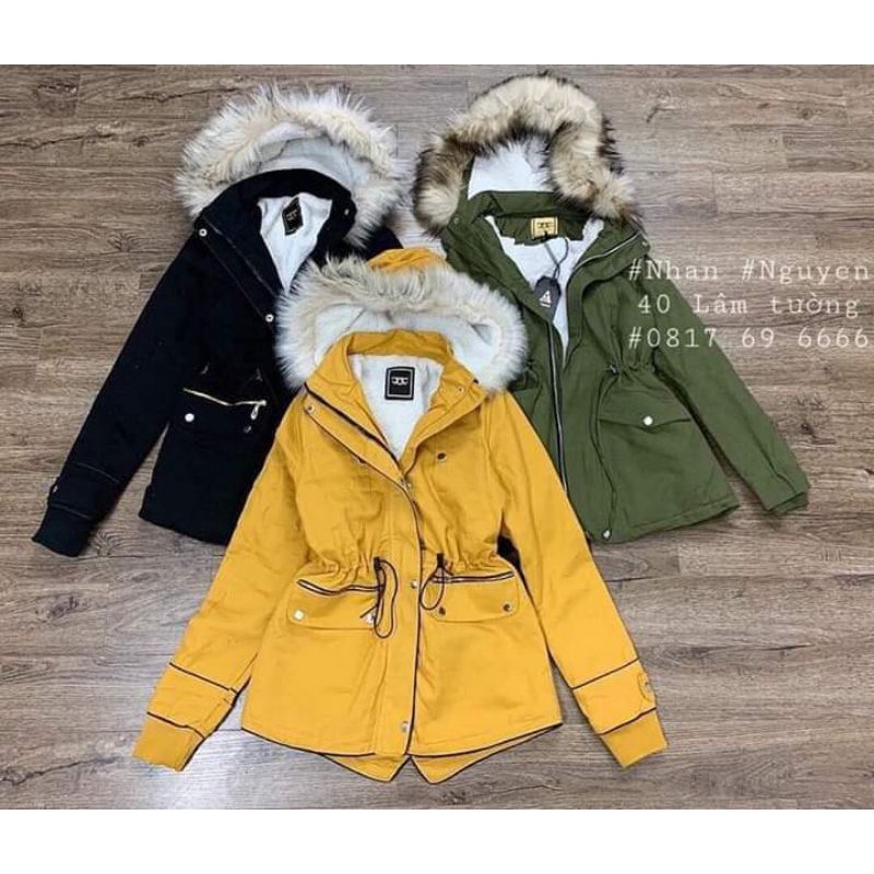 Áo Parka cổ lông lót bông QC cao cấp