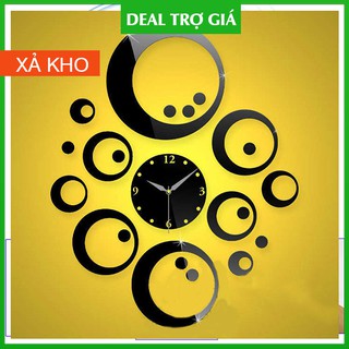 ( GIÁ XẢ KHO ) ĐỒNG HỒ DÁN TƯỜNG DIY NGHỆ THUẬT - ĐỒNG HỒ DÁN TƯỜNG HOA VĂN TRÒN