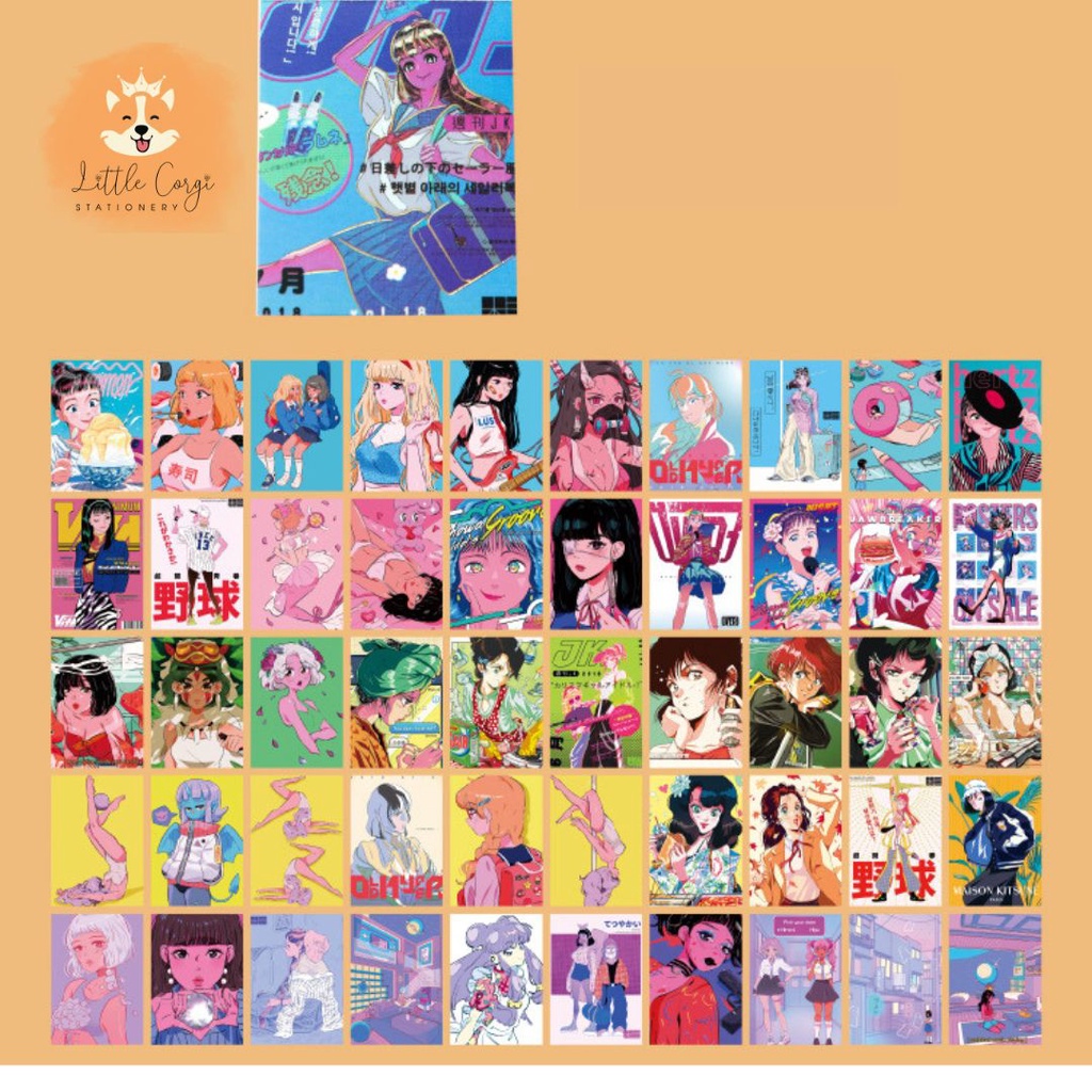 Set 20 hình dán sticker cô gái anime, manhwa phong cách - Xấp 20 sticker hình dán anime nhiều mẫu