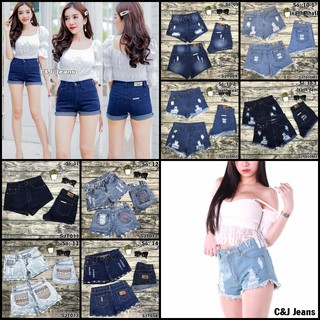 Quần short jean nữ c&j jeans thái lan sjt009 - sjt014 | shopee việt nam