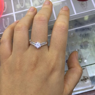 Nhẫn Bộ sưu tập nhẫn bạc đồng giá đá nhân tạo mảnh đai bi quá xinh xắn