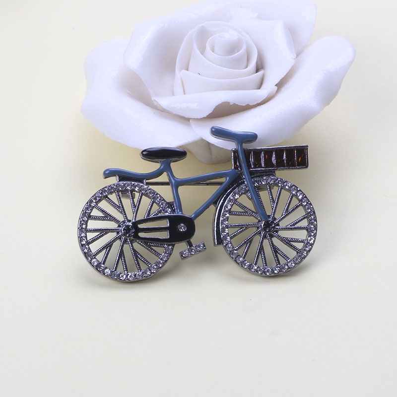 Ghim Cài Áo Hình Xe Đạp Đính Đá Nhân Tạo Thời Trang