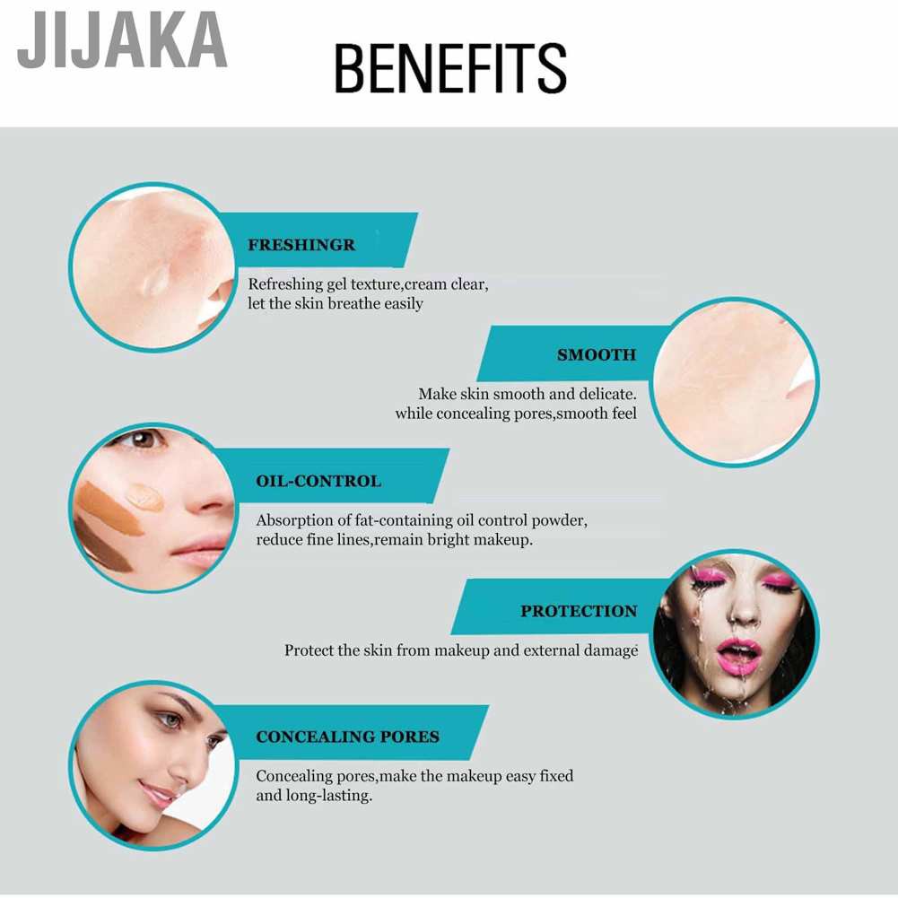 Jijaka Face Foundation Makeup Base Liquid 30ml SACE LADY Primer Whitening Pore Moisturizing