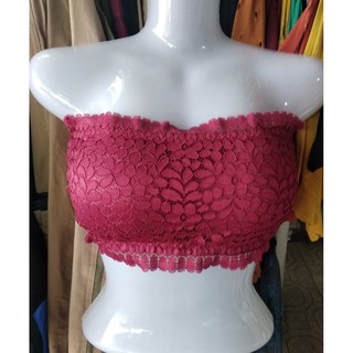 Áo ống ren mút nhẹ lưng móc cài