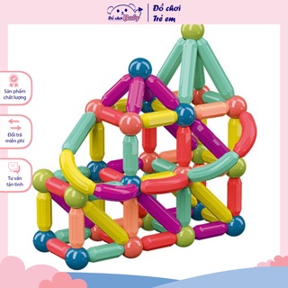 Đồ chơi ghép hình nam châm 64 chi tiết, xếp hình lego từ tính