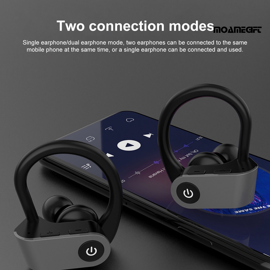 moamegift TWS Rechargeable Wireless Bluetooth 5.0 Dynamic In-ear Earphone Ear Loop Earbuds