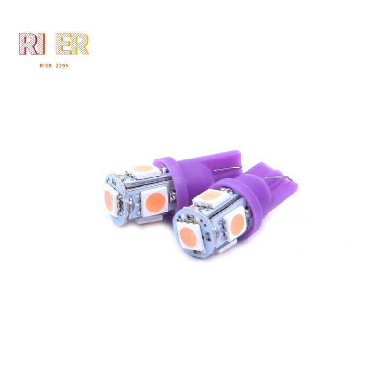Đèn LED 5 bóng DC 12V T10 5050 SMD ánh sáng tím cho xe hơi