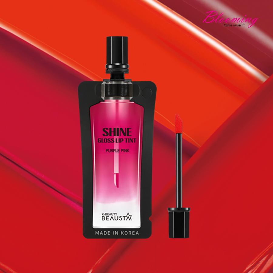 Son Tint Bóng, Siêu Lì, Căng Mọng Môi Hàn Quốc Beausta-Shine Gloss Lip Tint- Purple Pink 4ml
