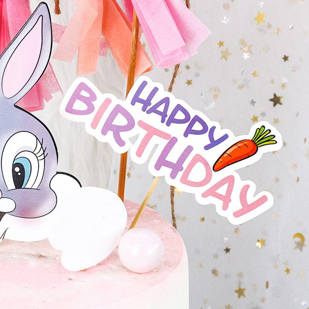 Que Cắm Trang Trí Bánh Kem Hình Thỏ Dễ Thương