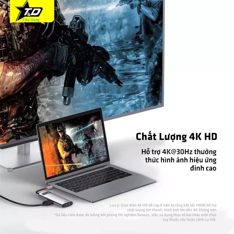 Bộ Chuyển đổi - Hub chuyển đổi Baseus Type-C đa năng sang - HDMI, USB, RJ45, SD, TF,... dành cho macboook