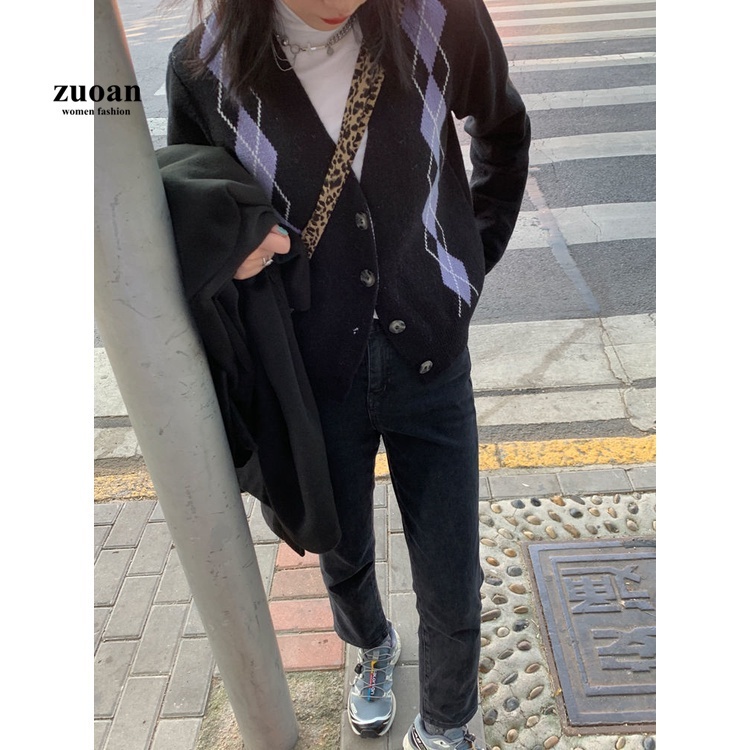 SUXI Quần jean dài lưng cao ống rộng màu đen phong cách Hàn Quốc trẻ trung hợp thời trang