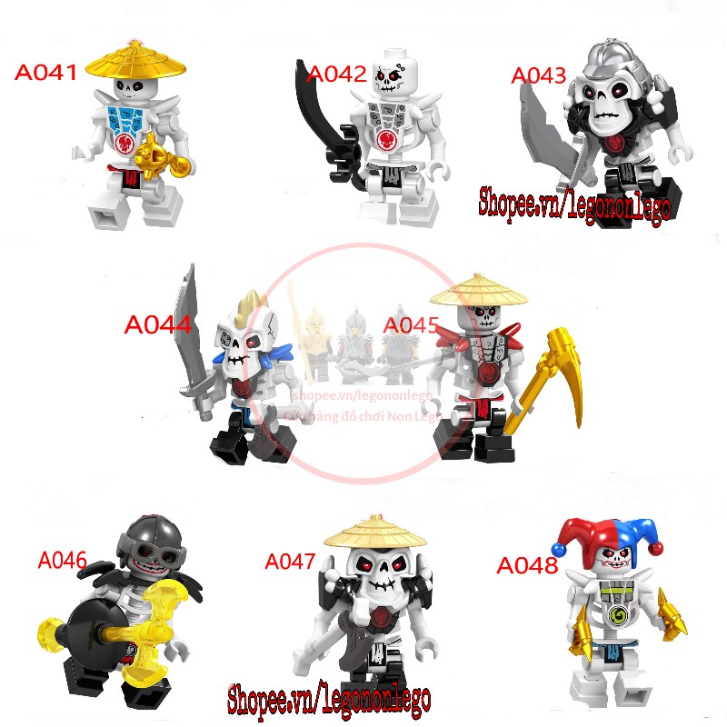 Minifigure nhân vật xương Ninjago A041-048