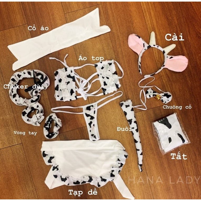 [Che tên, hỏa tốc] Cosplay sexy bò sữa, đồ ngủ costume CP020