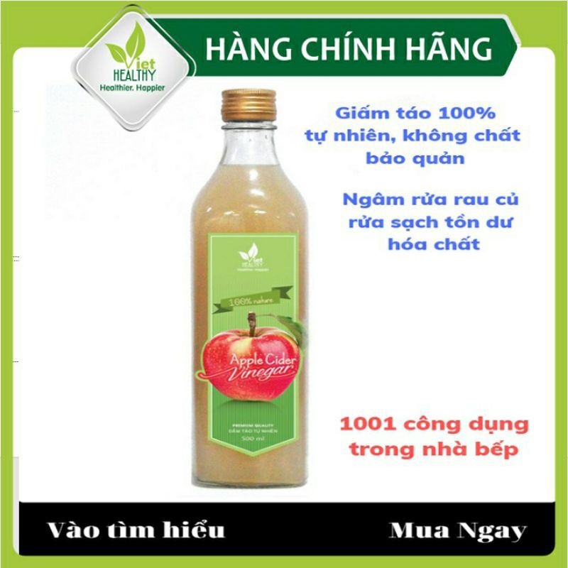 Giấm Táo Tự Nhiên Viethealthy 500ml