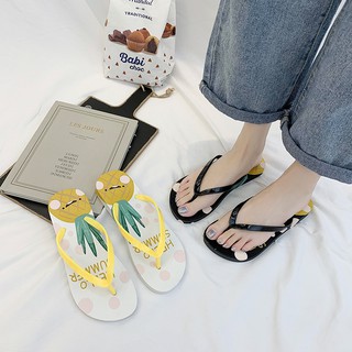 [Sẵn] Dép tông xỏ ngón nam nữ hoạt tiết dứa hello summer