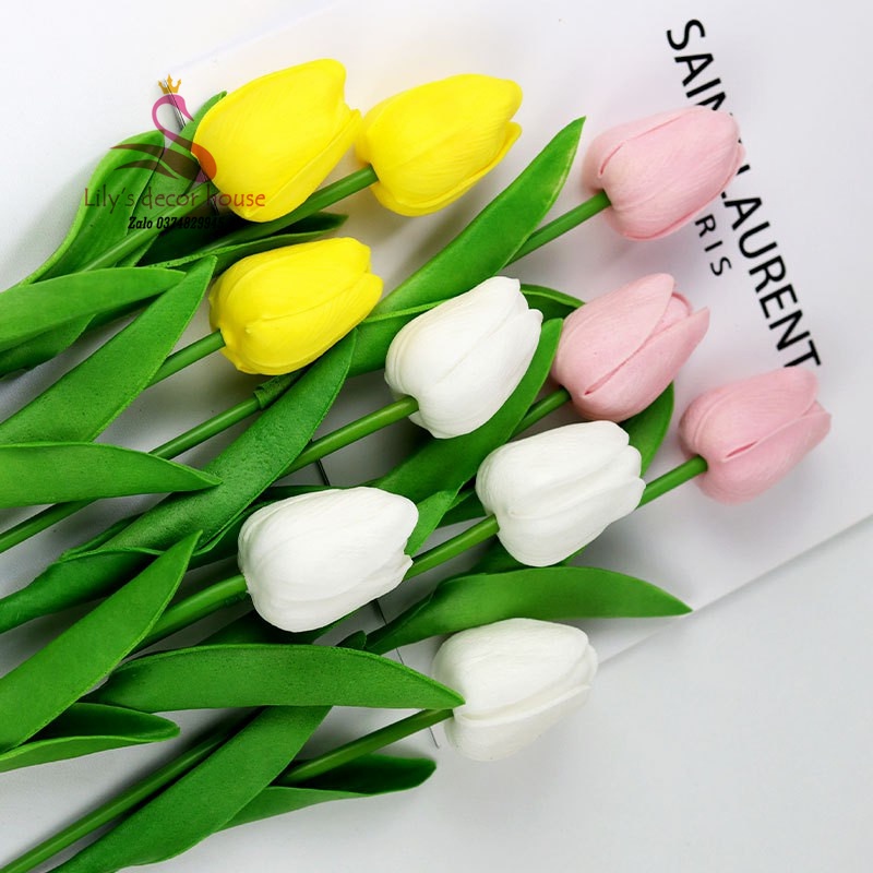 [Mã LIFE20KALL giảm 10% đơn 50K] Hoa giả Hoa tulip giả PU cao cấp Decor trang trí nhà cửa xinh xắn tự nhiên LilyDecor