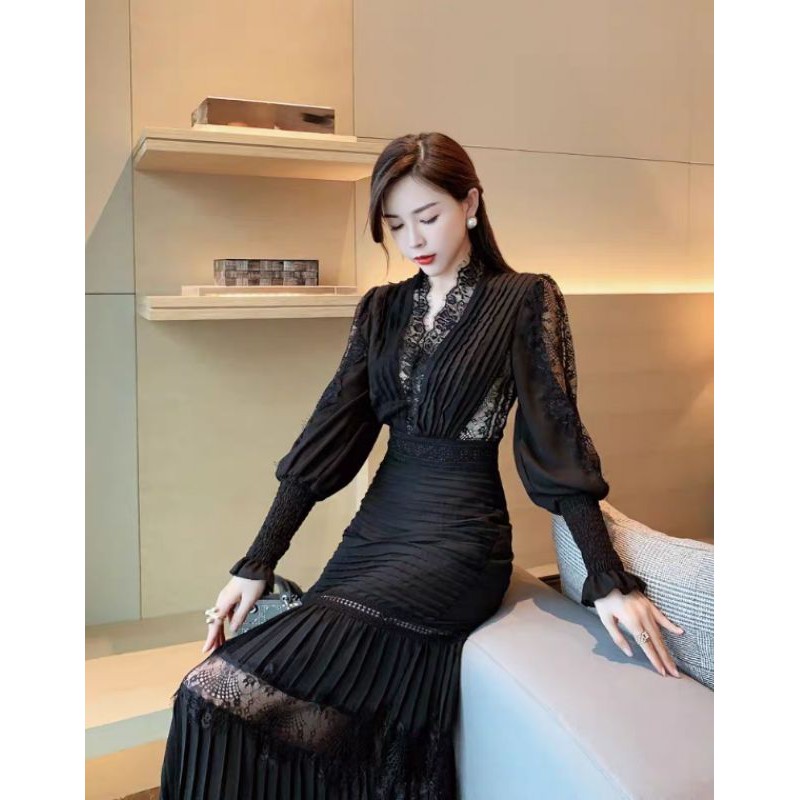 🍇od 2-3 tuần🍇 váy đuôi cá ren voan dài