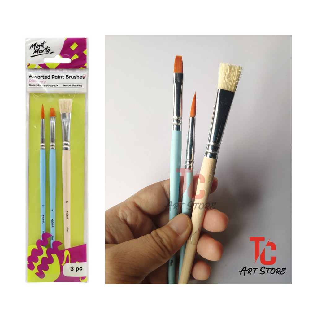 Bộ 3 Cọ Vẽ ACRYLIC, NƯỚC, GOUACHE Mont Marte - BMHS0041