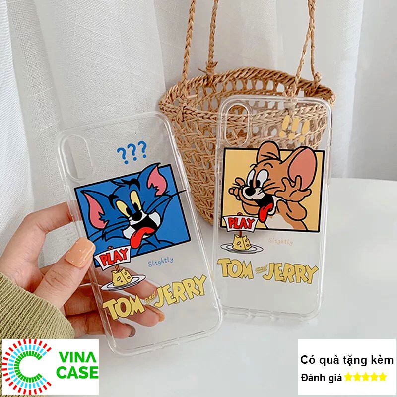 Ốp Iphone Dẻo trong in hình Tom và Jerry Play Iphone 5s/6/6plus/6s/6s plus/6/7/7plus/8/8plus/x/xs/xs max