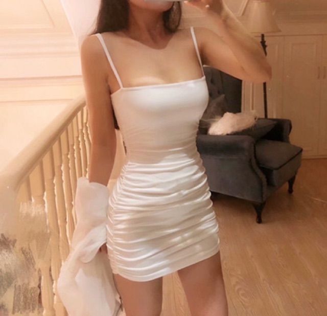 Đầm Body Nữ 🌼 Váy Body 2 Dây Sợi Bún, Dúm Eo | BigBuy360 - bigbuy360.vn