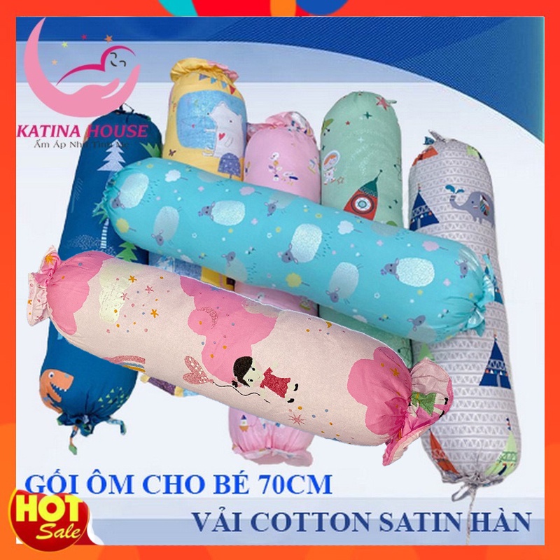 Gối ôm trẻ em êm mềm, vải cotton satin hàn quốc đẹp, mềm mát, giúp bé yêu thích thú khi ôm