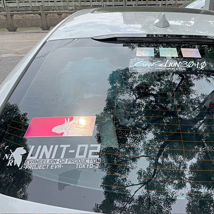 JDM Hai chiều Yeah cô gái Hình dán phản chiếu Màu hồng Vẻ đẹp Decal Jdm Xe máy Xe đạp Dán xe