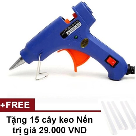 Súng bắn keo 20W + 10 cây keo nến dài 25cm loại xịn Vindecal BD