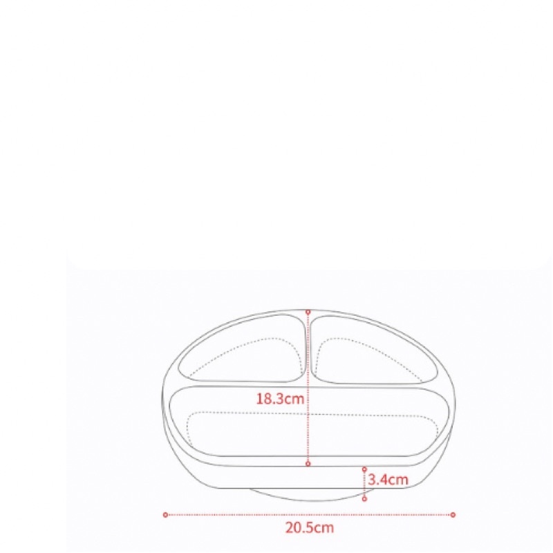 Khay ăn dặm silicon chóng trượt (khay k kèm thìa nĩa có nắp và ống hút)