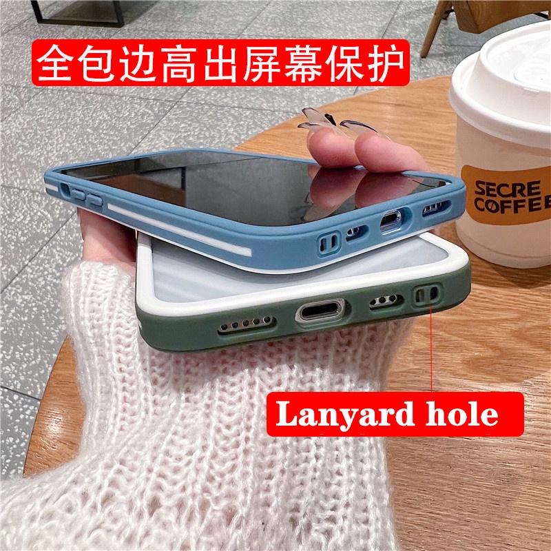 Ốp Điện Thoại Silicon Trong Suốt Chống Sốc Màu Tương Phản Cho iPhone 13 Pro Max 12 11 XR XS X SE 7 8 Plus