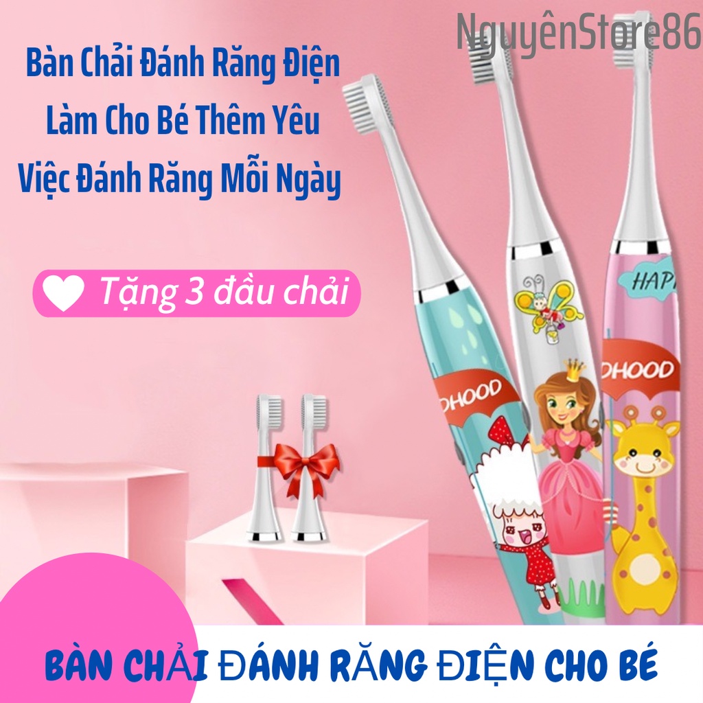 Bàn Chải Đánh Răng Điện Cho Bé Hình Hoạt Hình - Bàn Chải Đánh Răng Điện Thông Minh Trẻ Em