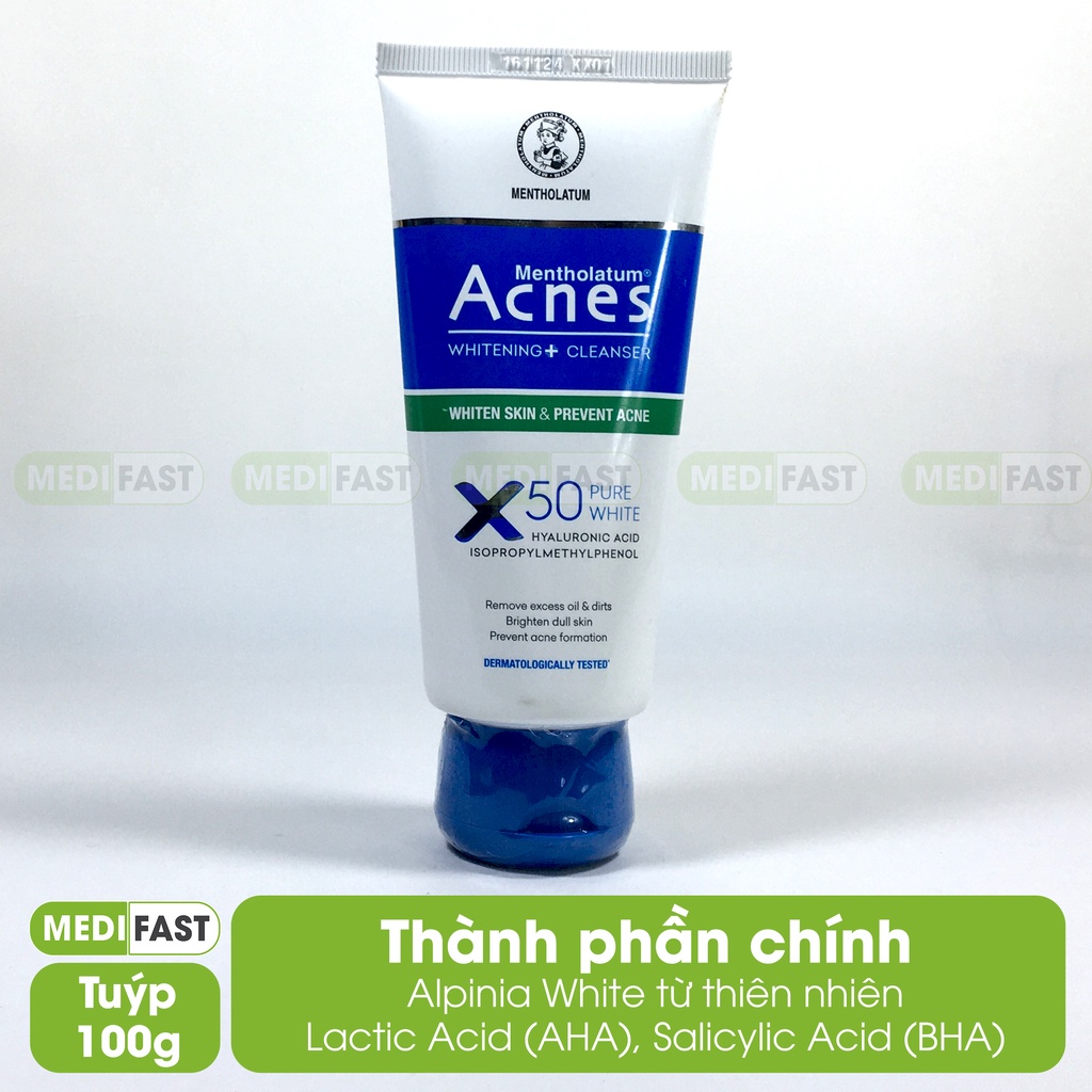 Sữa rửa mặt dưỡng trắng da Acnes Pure White Cleanser - ngăn ngừa tia UV tác động lên da, ngừa mụn an toàn cho da