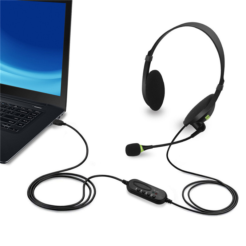 Tai Nghe Usb Kèm Mic Chống Ồn Tiện Dụng Cho Pc / Laptop / Mac / School / Kids