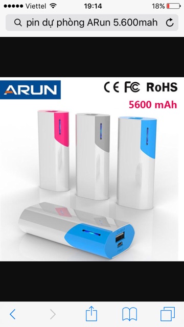 Pin dự Phòng ARUN 5.600MAH