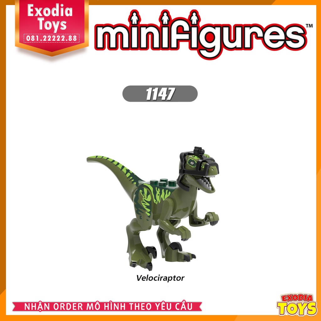 Xếp hình Minifigure Khủng Long Công viên kỷ Jura : Jurassic Park - Đồ Chơi Lắp Ghép Sáng Tạo - X0243