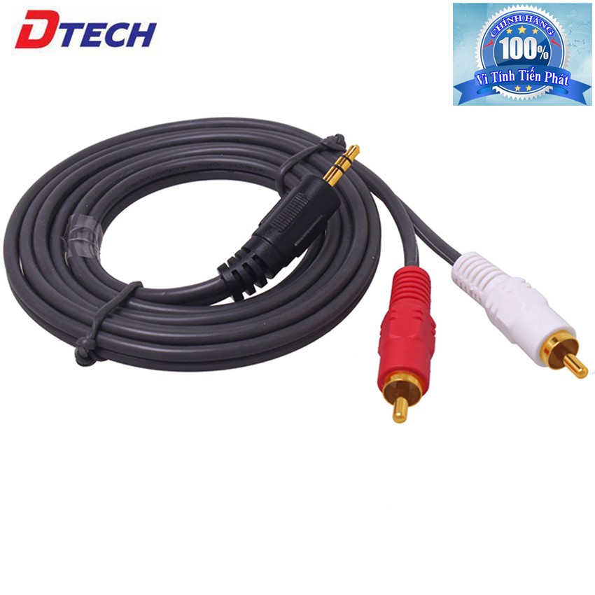 [Mã ELHACE giảm 4% đơn 300K] Dây cáp audio rắc 3.5 ra AV Dtech DT-6212 dài 3m