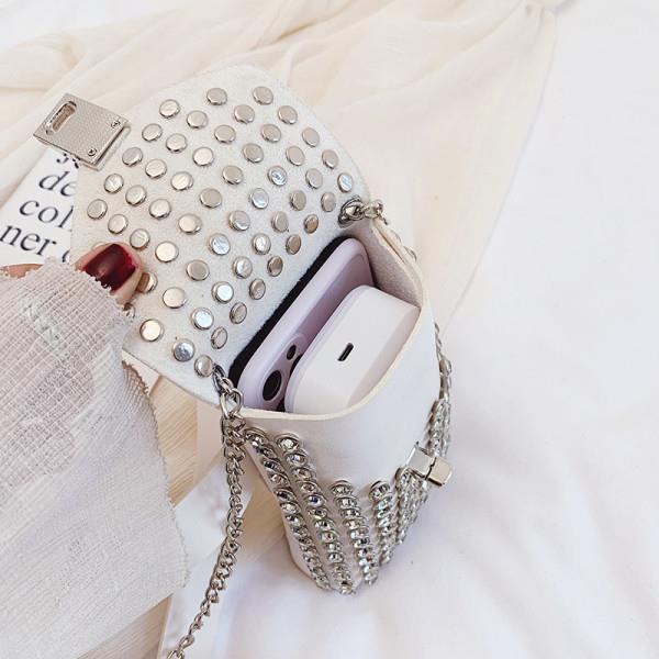 Túi Đeo Chéo Mini Đựng Điện Thoại Đính Đá Thời Trang Mùa Hè Cho Nữ