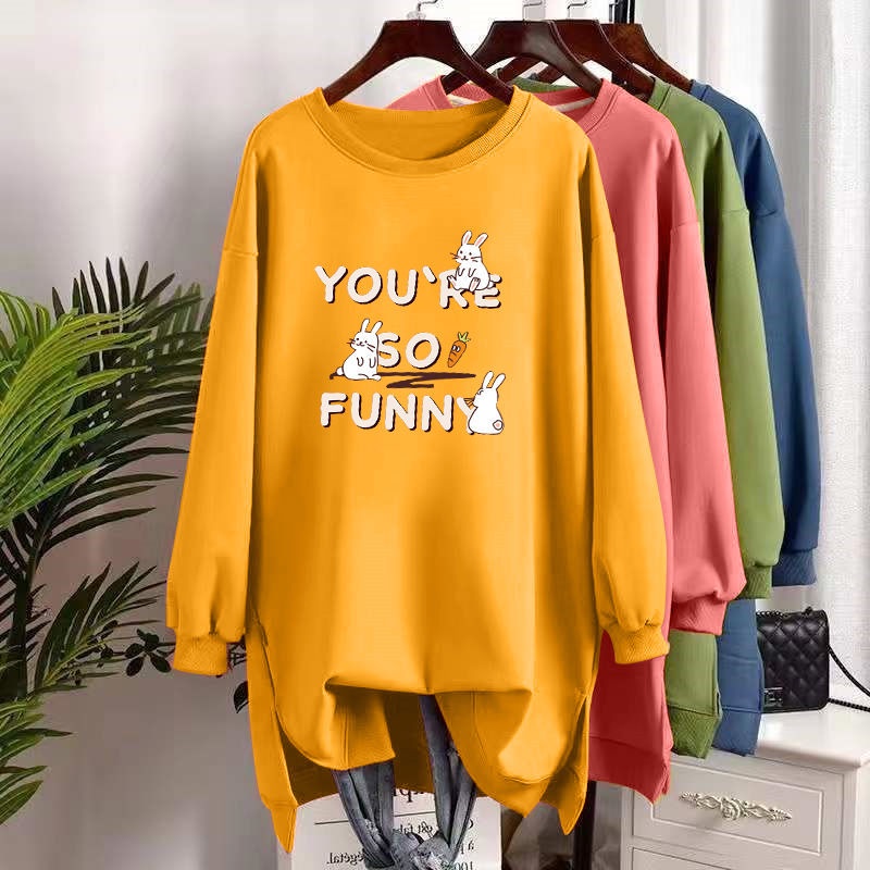 Áo Sweater Tay Dài Dáng Rộng In Họa Tiết Hoạt Hình Phong Cách Hàn Quốc Thời Trang Mùa Thu Cho Nữ C9572 [40-150KG]